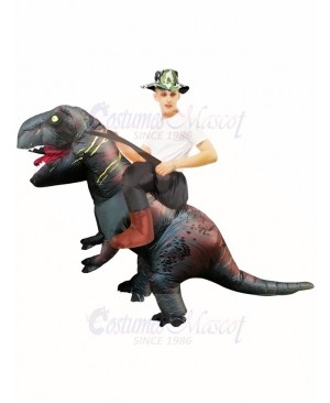 Gray Tyrannosaurus T-Rex Inflatable Carry Me Ride On Costume