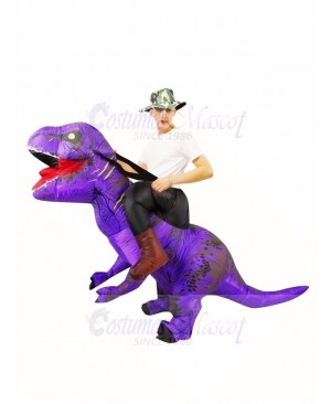 Purple Tyrannosaurus T-Rex Inflatable Carry Me Ride On Costume