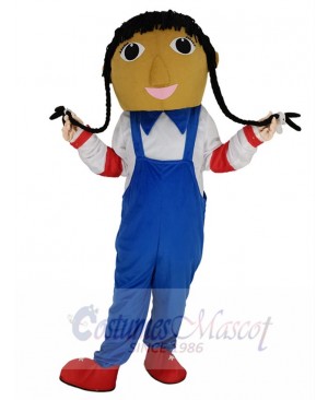 Cowgirl with Long Braids Mascot Costume