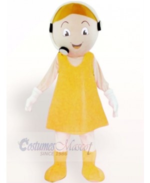 Customer Service Representative Plush Adult in Yellow Dress Mascot Costume