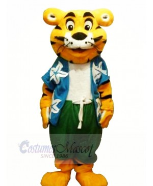 Cool Tiger with T-shirt Mascot Costumes Cartoon	
