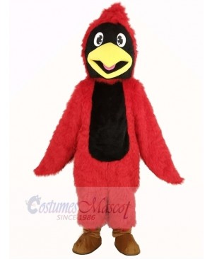 Long Hair Red Cardinal Mascot Costume Animal