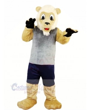 Lion with Grey Vest Mascot Costumes Adult