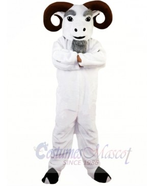 White Funny Ram Mascot Costume Adult Size Halloween 