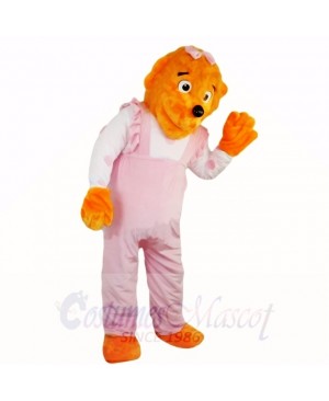 Girl Funny Lion with Pink Jumpsuits Mascot Costumes Cartoon