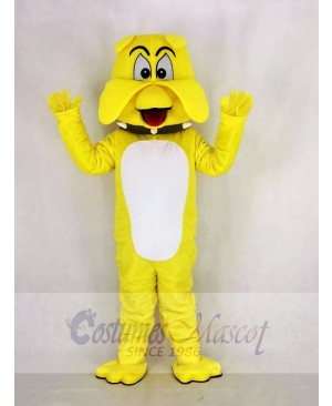 Yellow Bulldog Mascot Costume Cartoon 