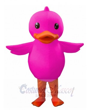 Neon Pink Duck Mascot Costume Animal