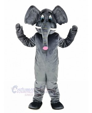 Gray Elephant Adult Mascot Costume Cartoon