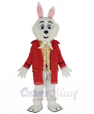 Wendell Rabbit Easter Bunny Mascot Costume Animal in Red Suit
