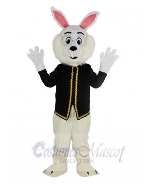 Easter Blue Bunny Rabbit in Black Waistcoat Mascot Costume