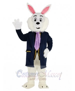 Easter Blue Bunny Rabbit in Blue Suit Mascot Costume