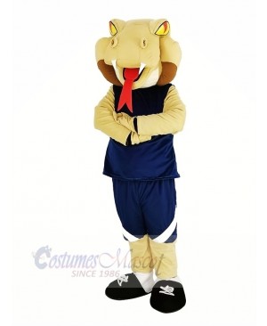 The Cobra Snake with Blue Sportswear Mascot Costume Animal