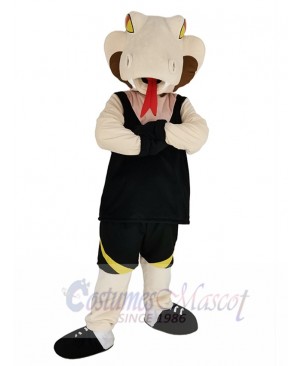 Fierce Cobra Snake Mascot Costume Animal in Black Vest