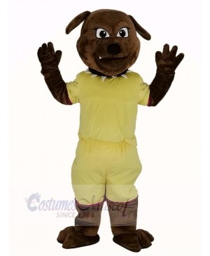 Brown Bulldog with Yellow Coat Mascot Costume Animal