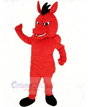 Fierce Red Mustang Horse Mascot Costume	