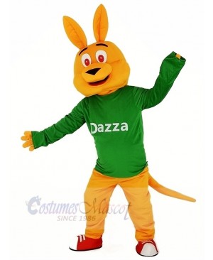 Orange Kangaroo with Long Sleeve Mascot Costume Cartoon