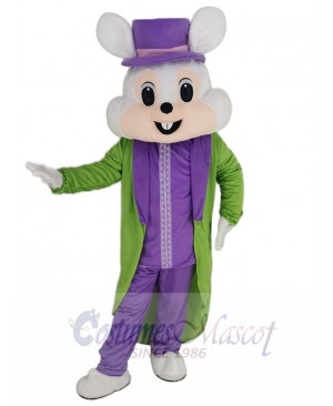 Easter Bunny Mascot Costume Animal in Green Full Dress