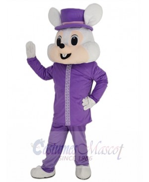 Friendly Purple Easter Bunny Mascot Costume Animal