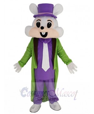 Easter Bunny Rabbit Mascot Costume Animal with Purple Magic Hat