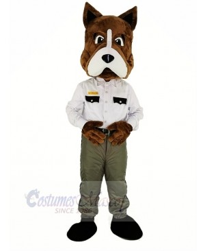Cool Brown Police Dog Mascot Costume