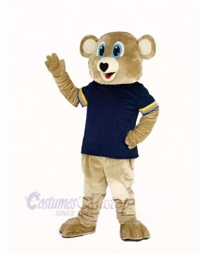 Brown Bear with Black T-Shirt Mascot Costume