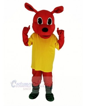 Red Kangaroo with Yellow T-shirt Mascot Costume Animal