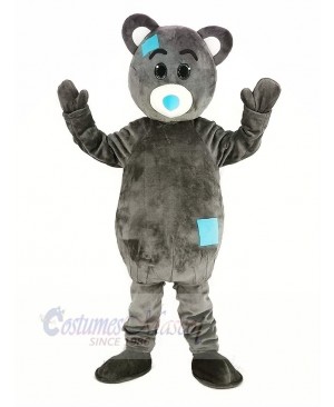 Gray Teddy Bear Mascot Costume Cartoon Male	