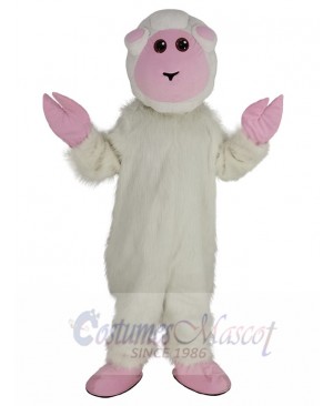 Cute Goat Sheep Mascot Costume Animal with Pink Face