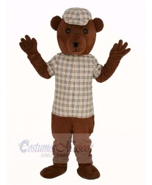 Teddy Bear in Striped Clothes Mascot Costume Cartoon