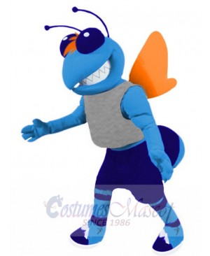 Funny Hornet Mascot Costume Animal in Grey Vest