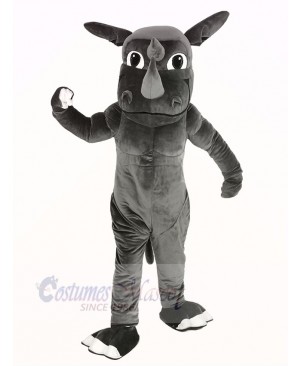 Muscle Gray Rhino Mascot Costume Animal