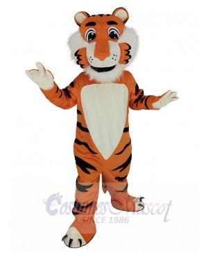 Friendly Orange Tiger Mascot Costume Animal