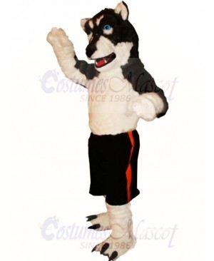 Black & White Wolf Mascot Costumes 