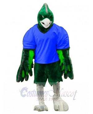 Royal Blue T-shirt Green Phoenix Mascot Costume Animal