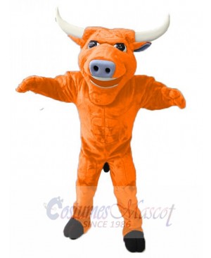 Strong Orange Bull Mascot Costume Animal