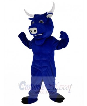 Strong Blue Bull Mascot Costume Animal