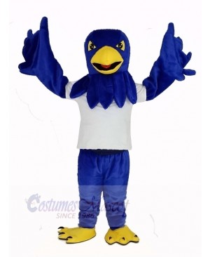 Cool Blue Hawk with White Coat Mascot Costume Animal