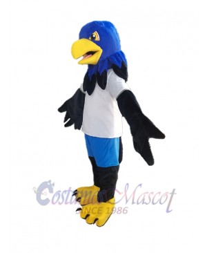 Blue and Black Hawk Mascot Costume Animal