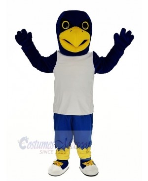 Blue Eagle in White Vest Mascot Costume