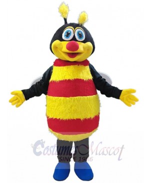 Happy Red Nose Bee Mascot Costume Insect