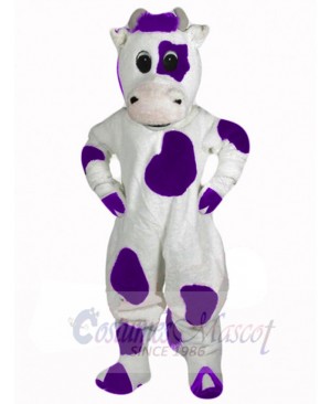 Funny Purple and White Cow Mascot Costume For Adults Mascot Heads