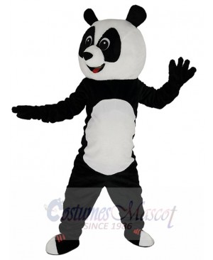 Cute White and Black Panda Mascot Costume Animal