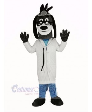 Doctor Hound Dog with Glasses Mascot Costume Animal