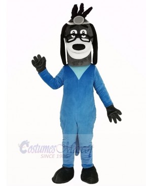 Doctor Hound Dog in Blue Coat Mascot Costume Animal