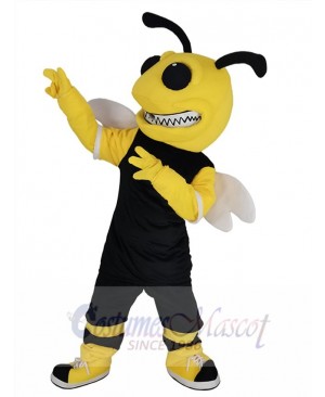 Bumblebee in Black Jersey Bee Mascot Costume Animal