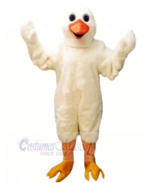 Cute White Goose Mascot Costumes Cartoon