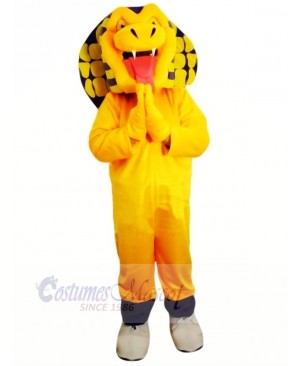 Yellow Cobra Snake Mascot Costume Cartoon	