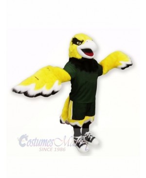 Yellow Hawk with Black Suit Mascot Costumes Cartoon