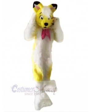 Yellow Furry Husky Dog Mascot Costumes Cartoon	