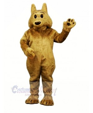 Brown Wolf with Black Eyes Mascot Costumes Cartoon